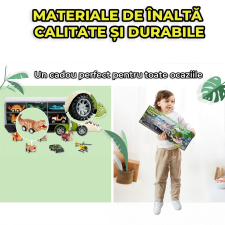 Set camion trailer de jucarie pentru transport, T-Rex [9]