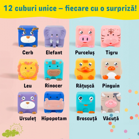 Set cuburi moi interactive in forma de animalute pentru bebelusi [1]