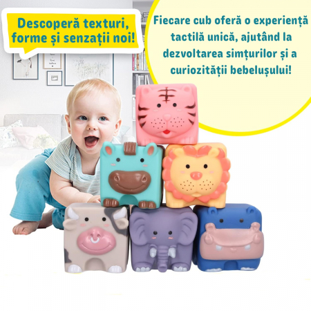 Set cuburi moi interactive in forma de animalute pentru bebelusi [4]