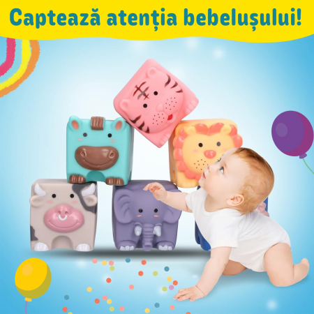 Set cuburi moi interactive in forma de animalute pentru bebelusi [2]