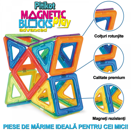 Set de construit cu 86 piese magnetice [4]