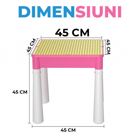 Set Masa cu 2 Scaune pentru copii roz [8]