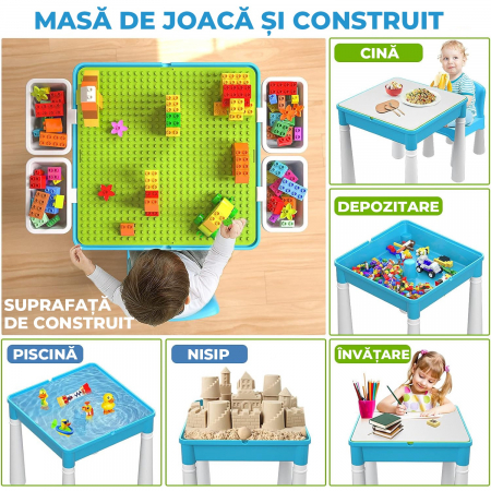 Set Masa cu 2 Scaune pentru copii Pitikot® Albastru [1]
