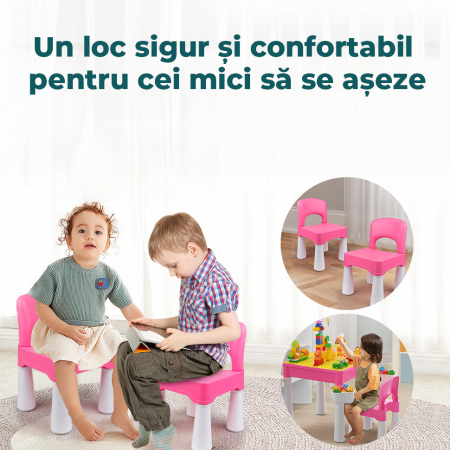 Set Masa cu 2 Scaune pentru copii roz [6]