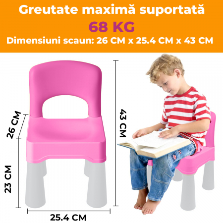 Set Masa cu 2 Scaune pentru copii roz [9]