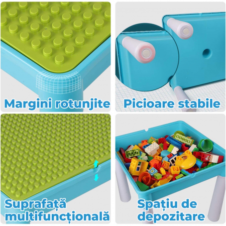 Set Masa cu 2 Scaune pentru copii Pitikot® Albastru [2]