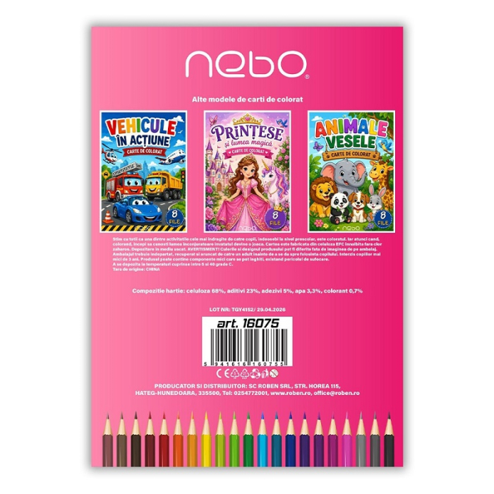 Caiet de colorat A4, 8 file, Printese - NEBO [2]