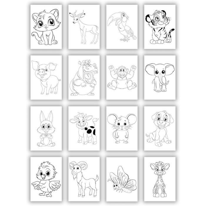 Carte de colorat A4, 8 file, Animale vesele - NEBO [3]