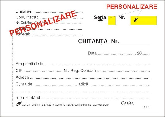 Chitantier personalizat 2 ex. C5 pentru firma [1]