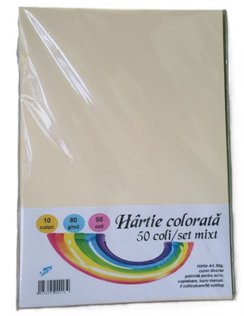Hartie A4 Mixt 50 coli/top, 80 g/mp TP, 10 culori/set [2]