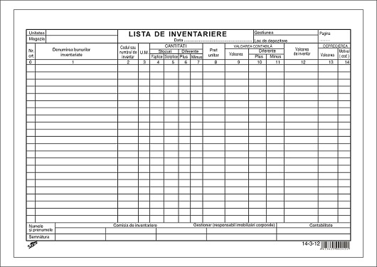 Lista inventariere orizontala [1]