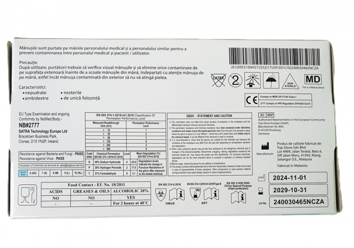 Manusi nepudrate nitril Albastre L Farma GLOVES [2]