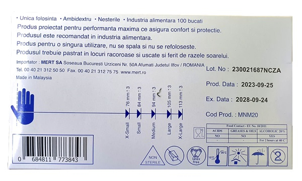 Manusi nepudrate nitril Albastre M [2]