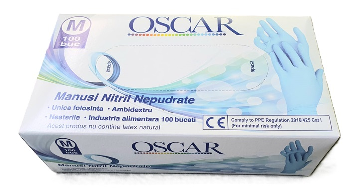 Manusi nepudrate nitril Albastre M [1]