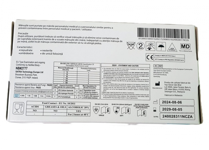 Manusi nepudrate nitril Albastre M Farma GLOVES [2]