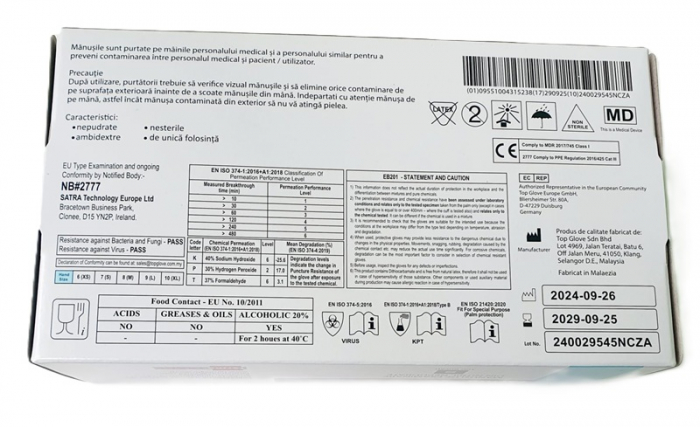 Manusi nepudrate nitril Albastre S Farma GLOVES [2]