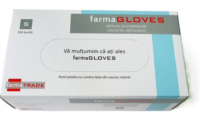 Manusi nepudrate nitril Albastre S Farma GLOVES [1]