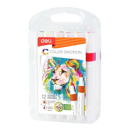 MARKERE ACRILICE SET 12 CULORI COLOR EMOTION DELI [3]