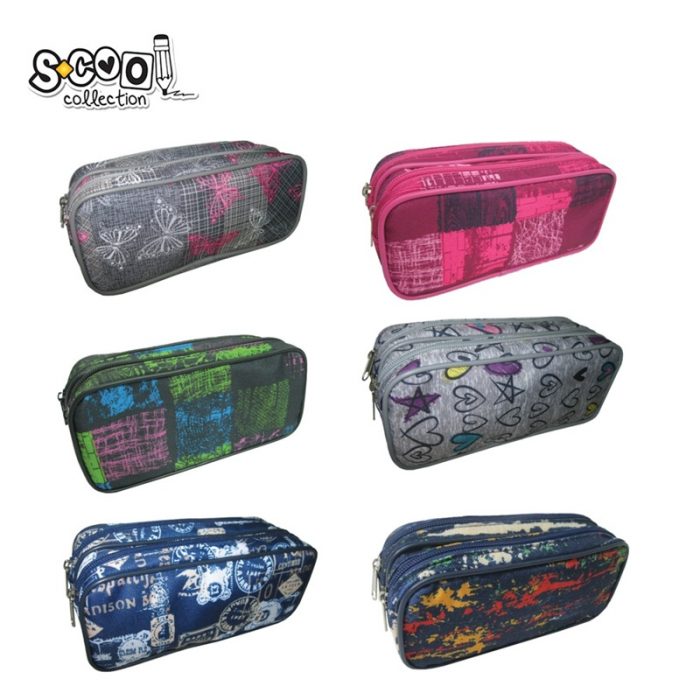Penar borseta, 2 fermoare, CLASSIC, 20.5X6.5X9 cm - S-COOL [1]