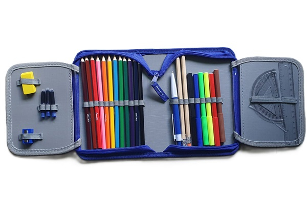 Penar echipat Schoolfriendly 1 fermoar 2 extensii 31piese model masini [3]