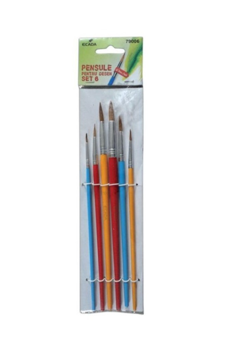 Pensule 6/set Ecada 79006 varf rotund [1]
