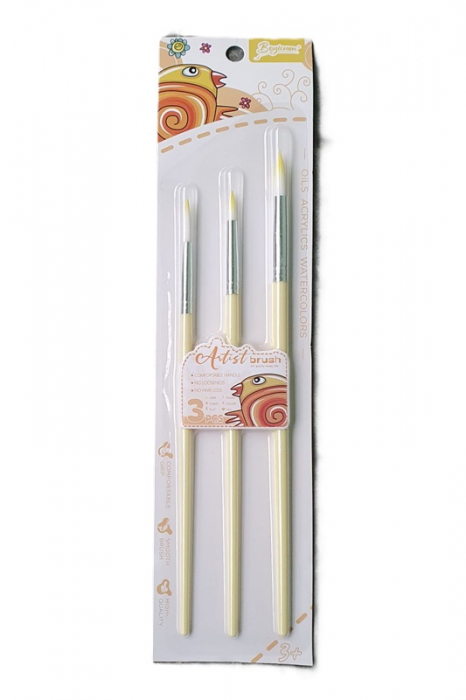 Pensule desen, culori pastel, varf rotund, 3 buc/set [3]