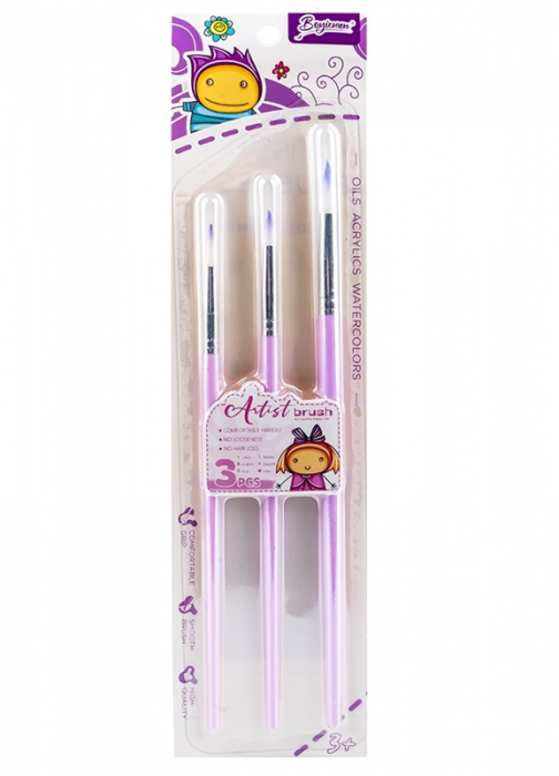Pensule desen, culori pastel, varf rotund, 3 buc/set [1]