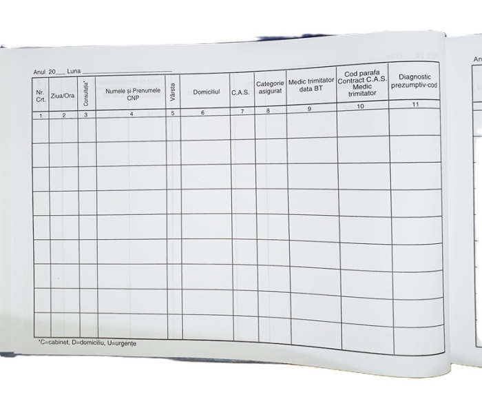 Registru consultatii medic specialist A4 200 file coperta mucava [3]