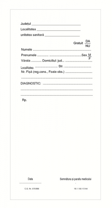 Reteta doctor 2 exemplare autocopiative 1/3 A4 [1]