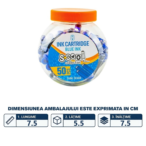 Rezerva de  cerneala albastra 50 buc/borcan - S-COOL [2]