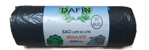 Sac menajer 60 L DAFIN 20 buc/rola negru [1]