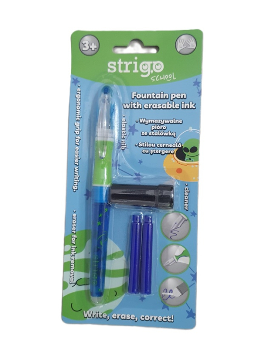 Stilou cu stergere Strigo Cosmos + 2 rezerve + dispozitiv curatare [2]