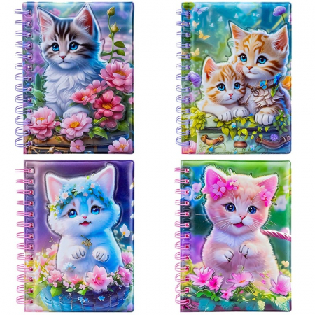 Caiete elegante si agende - Agenda cu spira Imagine 3D Pisicute