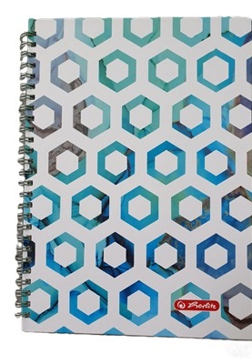 Caiete elegante si agende - Agenda nedatata 17x24 cm cu spira, motiv Romburi, coperta tare, 192 pagini - Herlitz