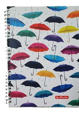 Caiete elegante si agende - Agenda nedatata 17x24 cm cu spira, motiv Umbrela, coperta tare, 192 pagini