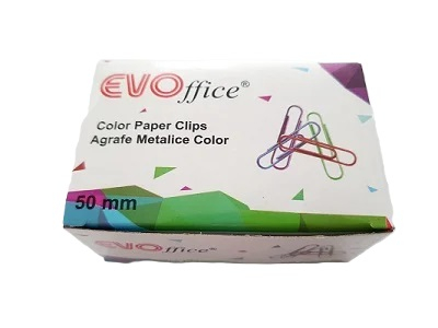 Agrafe si clipsuri - Agrafe birou color 50 mm 100 buc/cutie Evo