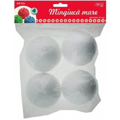 Bile Polistiren - Bile polistiren 4/set 7.5cm AD174