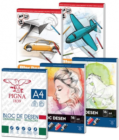 Blocuri de desen - Bloc desen A4 110 g/mp Pigna