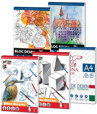Blocuri de desen - Bloc desen A4 160 g/mp Pigna