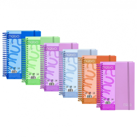Caiete coperti plastic - Caiet A5, 180 file, 70g, coperta plastic, cu elastic, 22x18x3.5 cm - NEBO