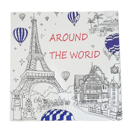 Carti de colorat pentru copii - Caiet de colorat antistress Around the World