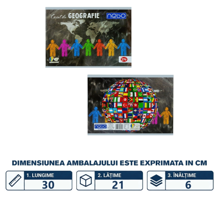 Caiet geografie format mare A4, 24 file - NEBO [1]