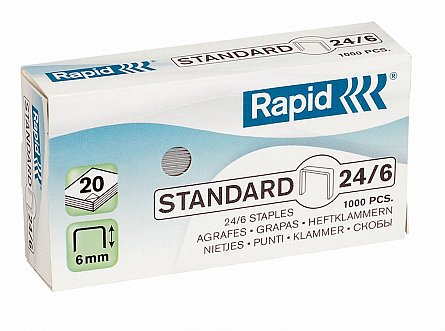 Capse, decapsatoare - Capse 24/6 Rapid STANDARD 20 coli RA24855600