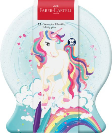 Scoala si gradinita - CARIOCA 33 CULORI UNICORNI 2023 CONNECTOR FABER-CASTELL FC155544