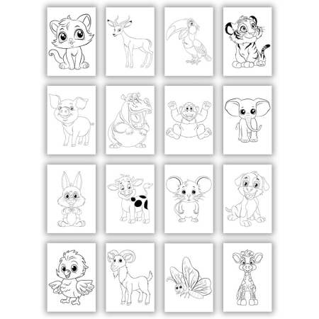 Carte de colorat A4, 8 file, Animale vesele - NEBO [2]