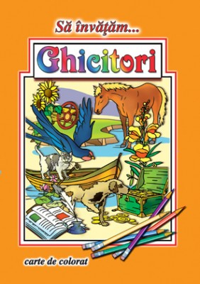 Carti de colorat pentru copii - Carte de colorat Sa invatam... Ghicitori  16 pagini