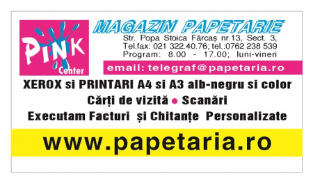 Tipizate personalizate la comanda - Carte de vizita tipar fata