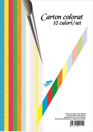 Carton A4 color - Carton A4 Mixt 10 coli/stop si 10 culori 160 g/mp TP