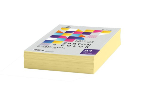 Carton A4 color - Carton color 160g/mp A4 250 coli ECADA Galben mediu