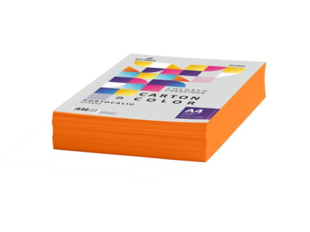 Carton A4 color - Carton color 160g/mp A4 250 coli ECADA Portocaliu